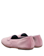 Dolce & Gabbana Pink Velvet Slip On Men Flats Loafers Shoes