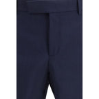 Fendi Blue Wool Oves Aries Dress Pants