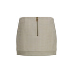 Balmain Beige Wool Oves Aries Mini Skirt