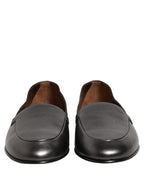 Dolce & Gabbana Silver Leather DG Logo Slip On Loafers Shoes