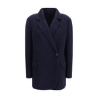Brunello Cucinelli Blue Wool Oves Aries Full-Length Jacket