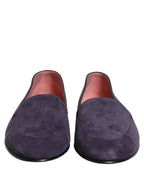 Dolce & Gabbana Violet Velvet Slip On Men Flats Loafers Shoes