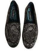 Dolce & Gabbana Black Silver Embellished Dress Loafers Shoes