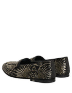 Dolce & Gabbana Black Silver Embellished Dress Loafers Shoes