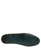 Dolce & Gabbana Black Silver Embellished Dress Loafers Shoes