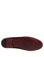 Dolce & Gabbana Black Gold Embellished Dress Loafers Shoes