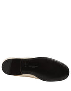 Dolce & Gabbana White Fur Shearling Men Dress Loafers Shoes