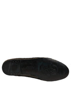 Dolce & Gabbana Black Gold Sequined Men Dress Loafers Shoes