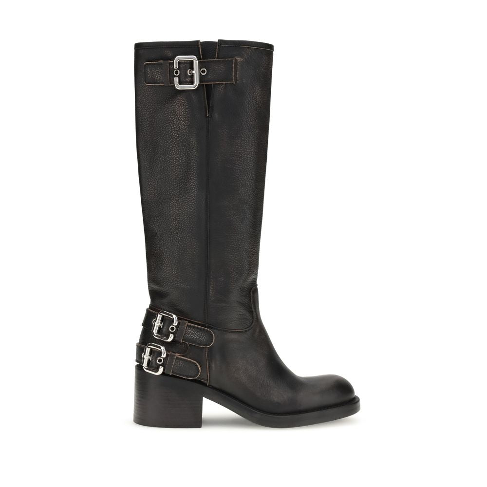 Chloé Black Calf Leather Bos Taurus Ankle Boots