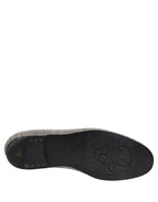 Dolce & Gabbana Silver Crystal Embellished Men Loafers Shoes