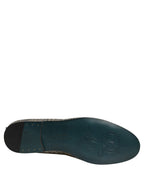 Dolce & Gabbana Gray Glitter Lurex DG Logo Dress Loafers Shoes