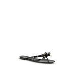 Valentino Garavani Black Cotton Flip-Flop Sandals