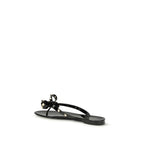 Valentino Garavani Black Cotton Flip-Flop Sandals