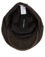 Dolce & Gabbana Men Brown Cotton Newsboy Cloth Capello Hat