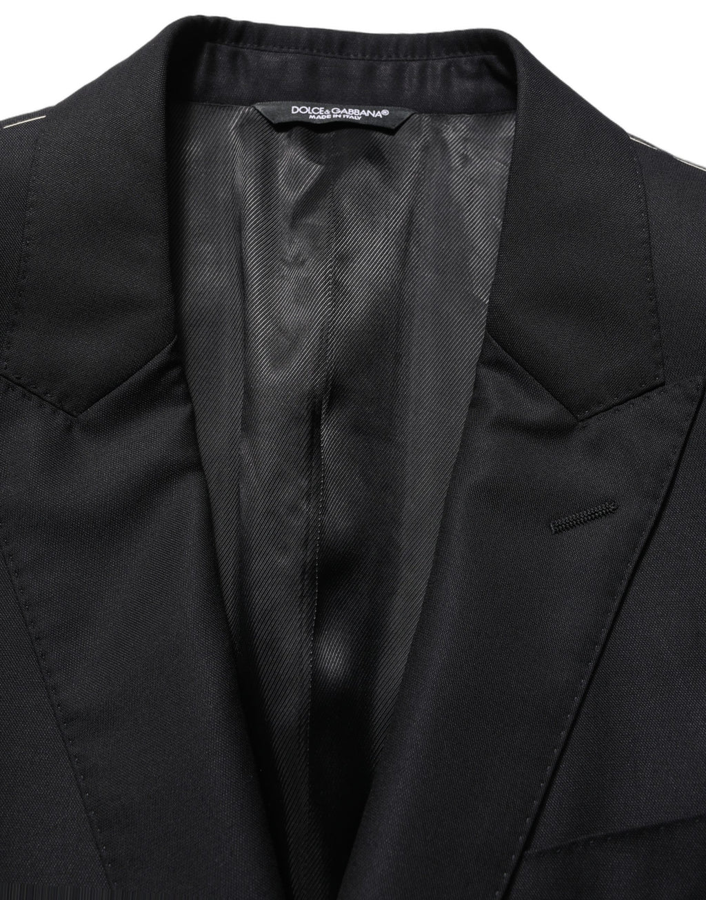 Dolce & Gabbana Black Wool Single Breasted Men Blazer Jacket