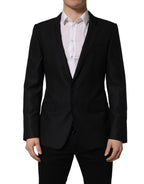 Dolce & Gabbana Black Wool Single Breasted Men Blazer Jacket