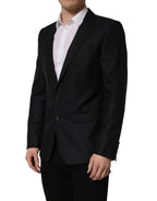 Dolce & Gabbana Black Wool Single Breasted Men Blazer Jacket