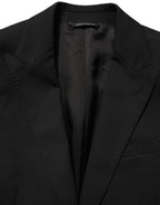 Dolce & Gabbana Black Polyester Single Breasted Blazer Jacket