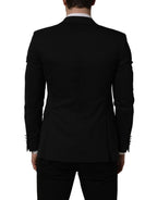 Dolce & Gabbana Black Polyester Single Breasted Blazer Jacket