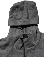 Dolce & Gabbana Gray Cotton Men Hooded Full Zip Bomber Jacket