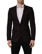 Dolce & Gabbana Brown Wool GOLD Single Breasted Men Jacket