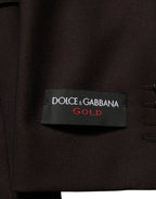Dolce & Gabbana Brown Wool GOLD Single Breasted Men Jacket