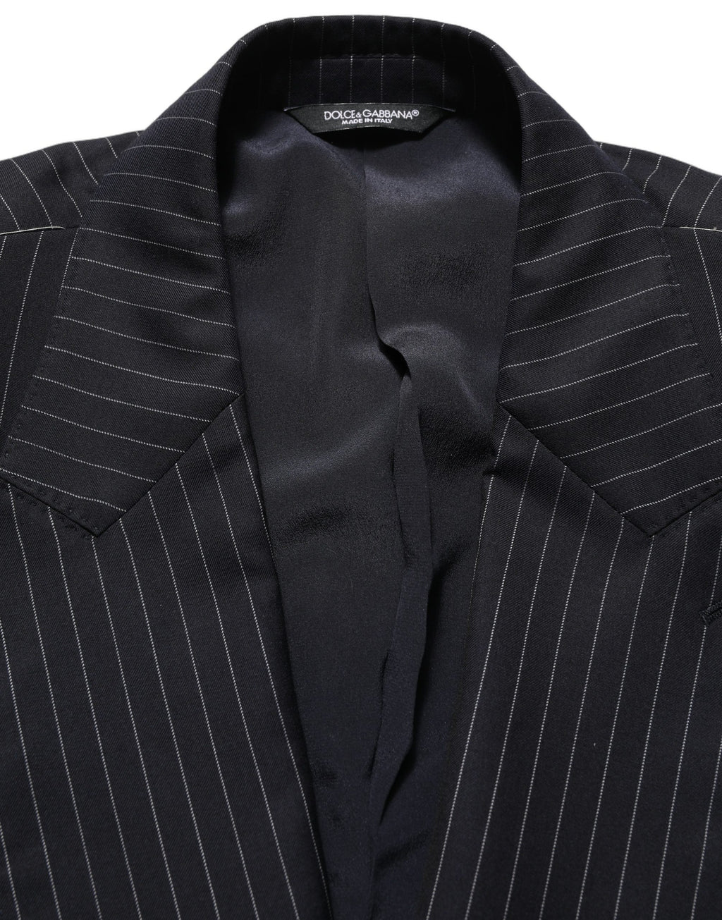 Dolce & Gabbana Black Stripes Wool Double Breasted Jacket