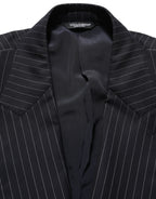 Dolce & Gabbana Black Stripes Wool Double Breasted Jacket