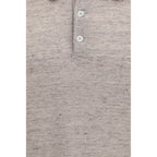 Brunello Cucinelli Beige Linen Polo Shirt