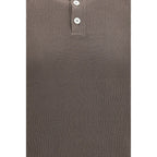 Brunello Cucinelli Brown Cotton Polo Shirt