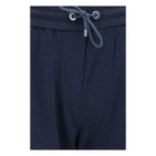 Brunello Cucinelli Blue Polyamide Casual Pants