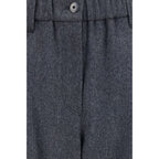 Brunello Cucinelli Gray Wool Oves Aries Casual Pants