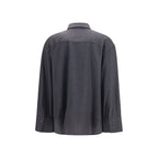 Brunello Cucinelli Gray Wool Oves Aries Dress Shirt