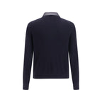 Brunello Cucinelli Blue Calf Leather Bos Taurus Leather Jacket