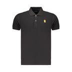 Marina Militare Black Cotton Mens Polo