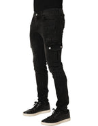 Dolce & Gabbana Black Distressed Cargo Cotton Men Denim Jeans