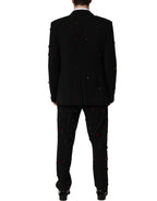 Dolce & Gabbana Black Crystal Embellished 2 Piece Suit