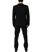 Dolce & Gabbana Black Wool Slim Fit Formal 2 Piece Men Suit