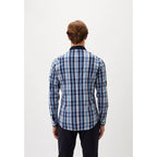 Bikkembergs Navy Blue Cotton Pattern Shirt