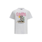 Ganni White Cotton T-Shirt