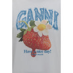 Ganni White Cotton T-Shirt