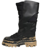 Dolce & Gabbana Black Leather Biker Mid Calf Men Boots Shoes