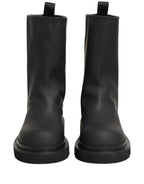 Dolce & Gabbana Black Leather Mid Calf Chunky Men Boots Shoes