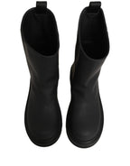 Dolce & Gabbana Black Leather Mid Calf Chunky Men Boots Shoes