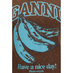 Ganni Brown Cotton T-Shirt