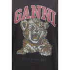 Ganni Black Cotton T-Shirt