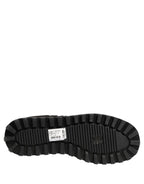 Dolce & Gabbana Black Quilted Effect Mid Calf Boots Shoes