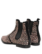 Dolce & Gabbana Silver Embellished Chelsea Ankle Boots Shoes