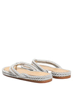 Dolce & Gabbana Silver Rope Slides Sandals Flip Flops Shoes