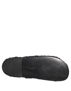 Dolce & Gabbana Black Straw Raffia Slides Sandals Flats Shoes